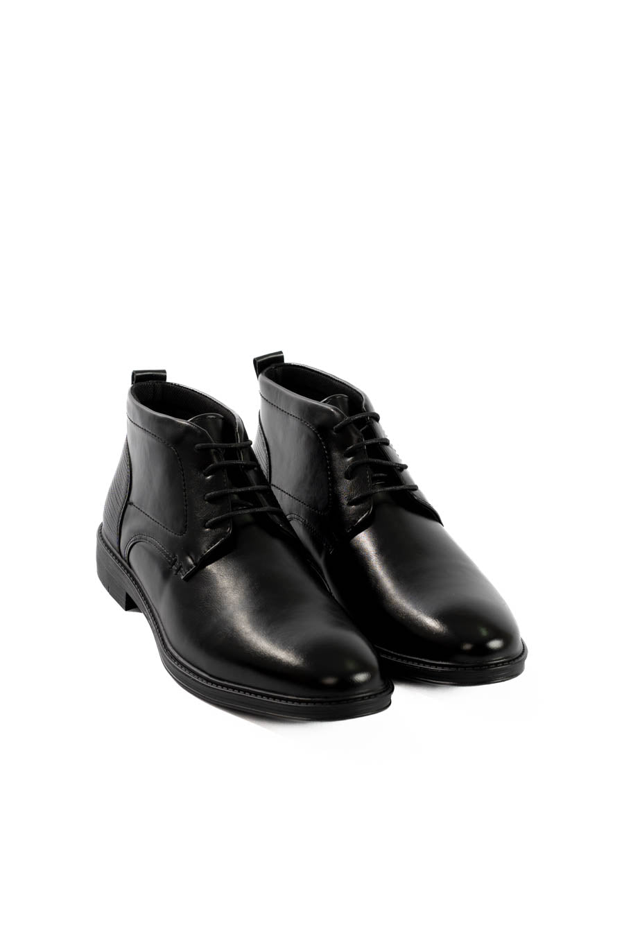 Oval Toecap Lace-Up Ankle Boots