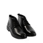 Oval Toecap Lace-Up Ankle Boots