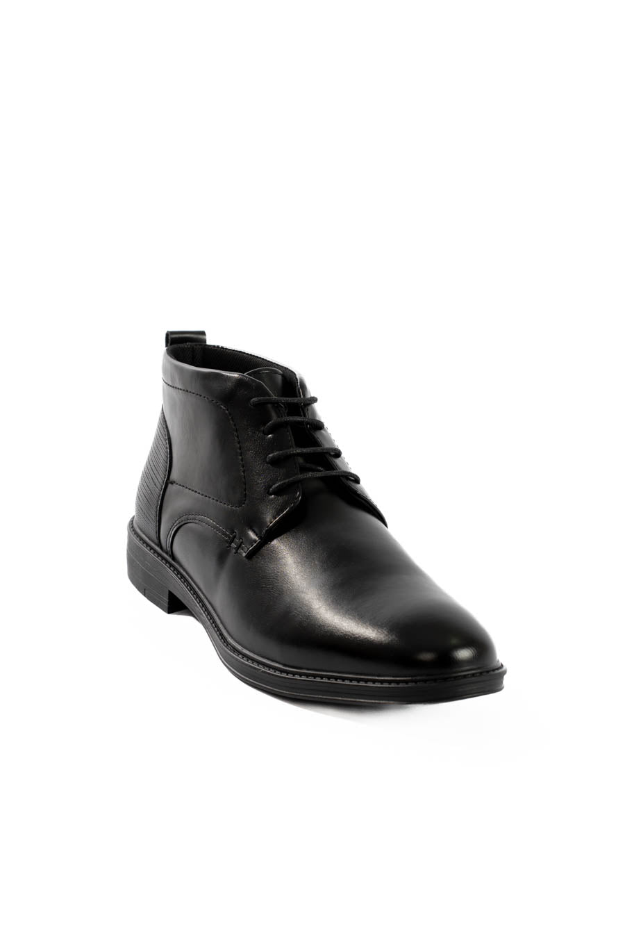 Oval Toecap Lace-Up Ankle Boots