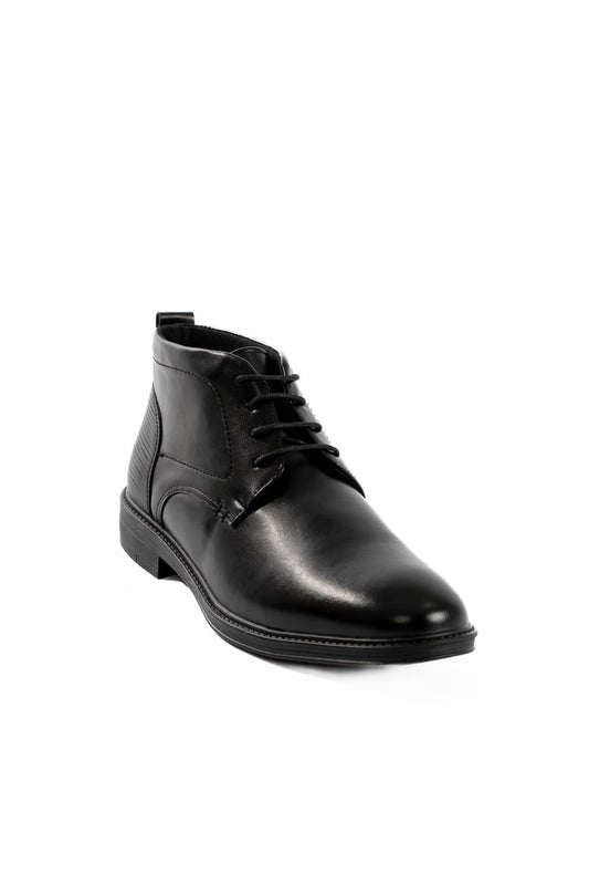 Oval Toecap Lace-Up Ankle Boots