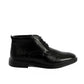 Oval Toecap Lace-Up Ankle Boots