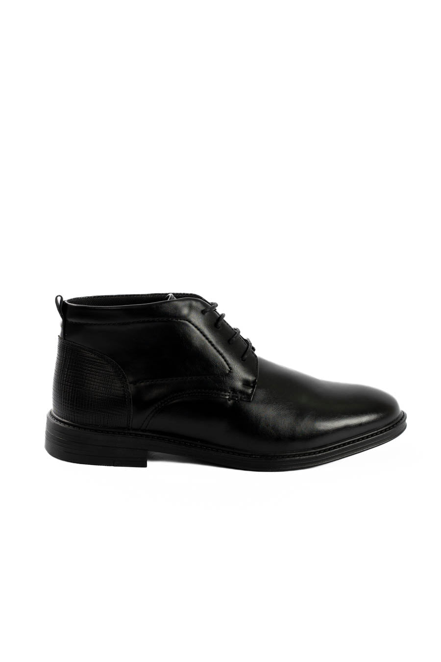 Oval Toecap Lace-Up Ankle Boots