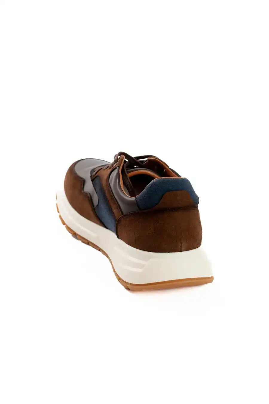 Brown Multi-Tone Leather Sneakers
