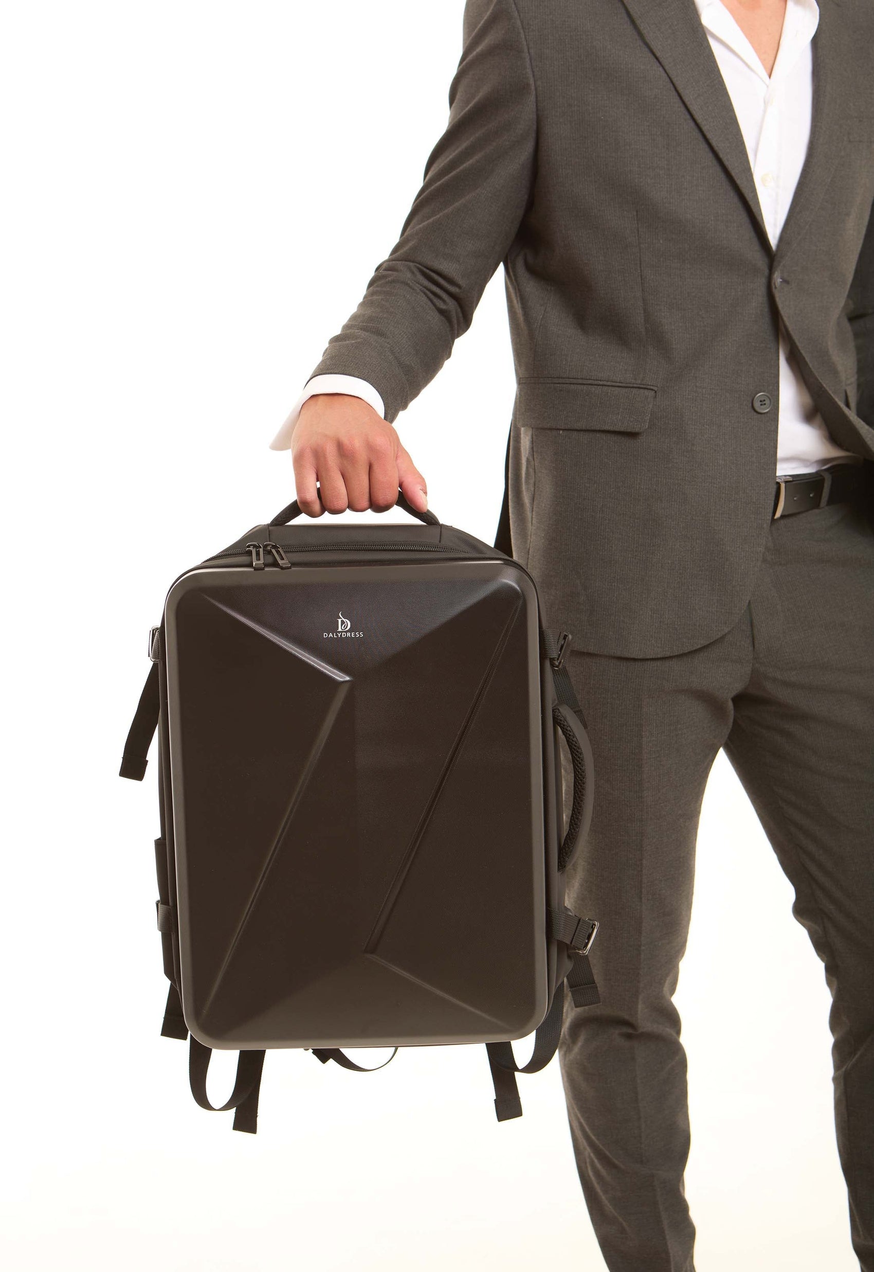 Geometric Hard-Shell Laptop Backpack