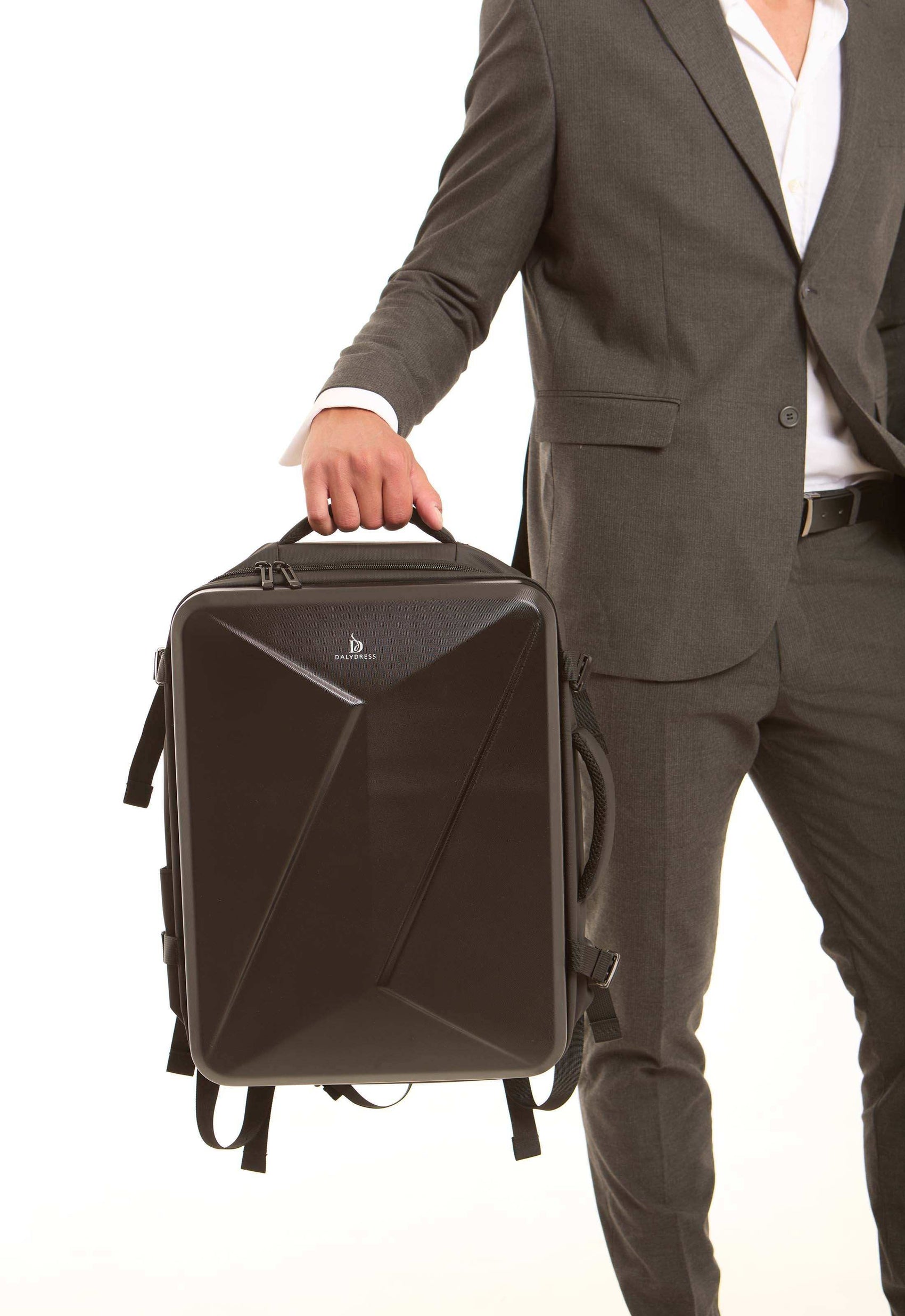 Geometric Hard-Shell Laptop Backpack