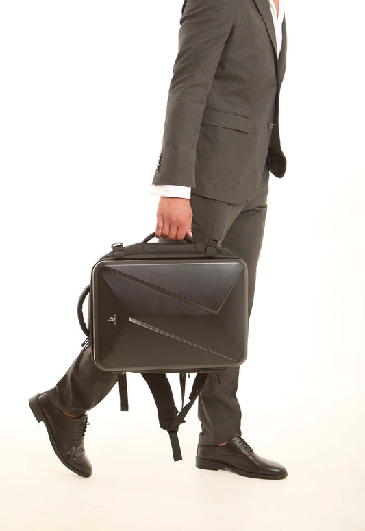 Geometric Hard-Shell Laptop Backpack