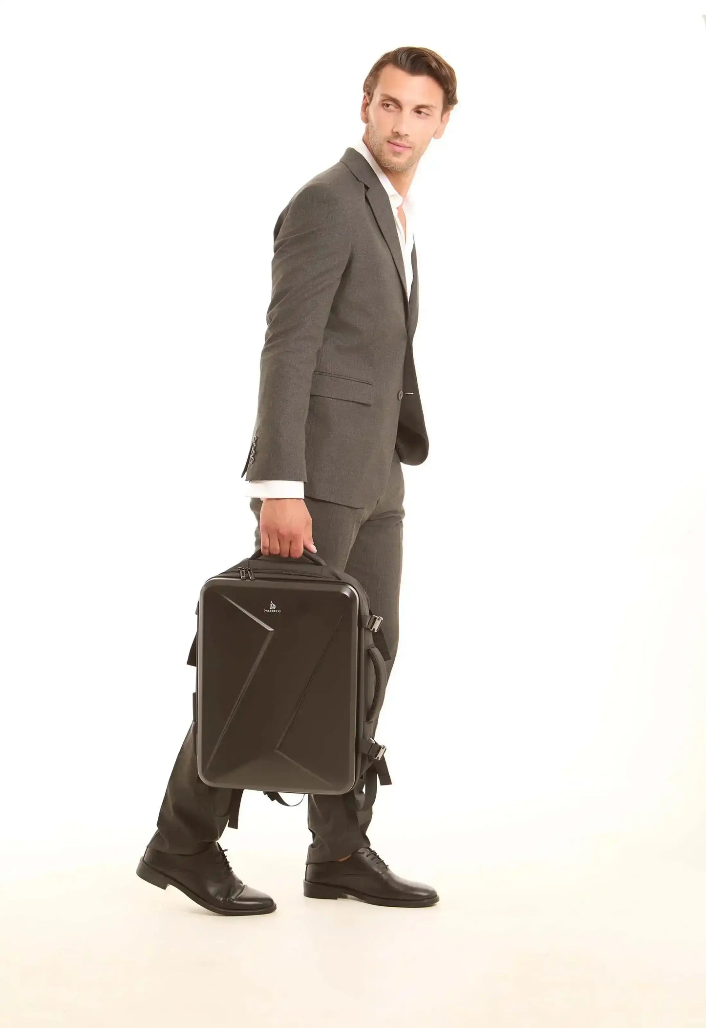 Geometric Hard-Shell Laptop Backpack