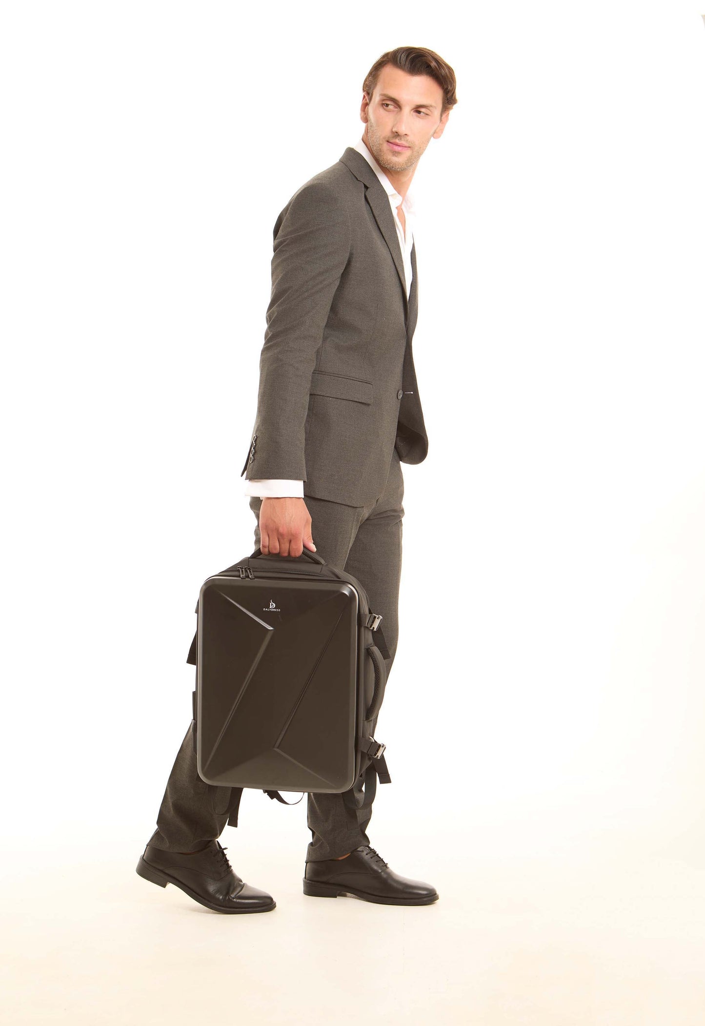 حقيبة ظهر لابتوب هندسية ذات غلاف صلب