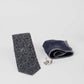 Patterned Tie, Metal Cufflink & Solid Hanky Set