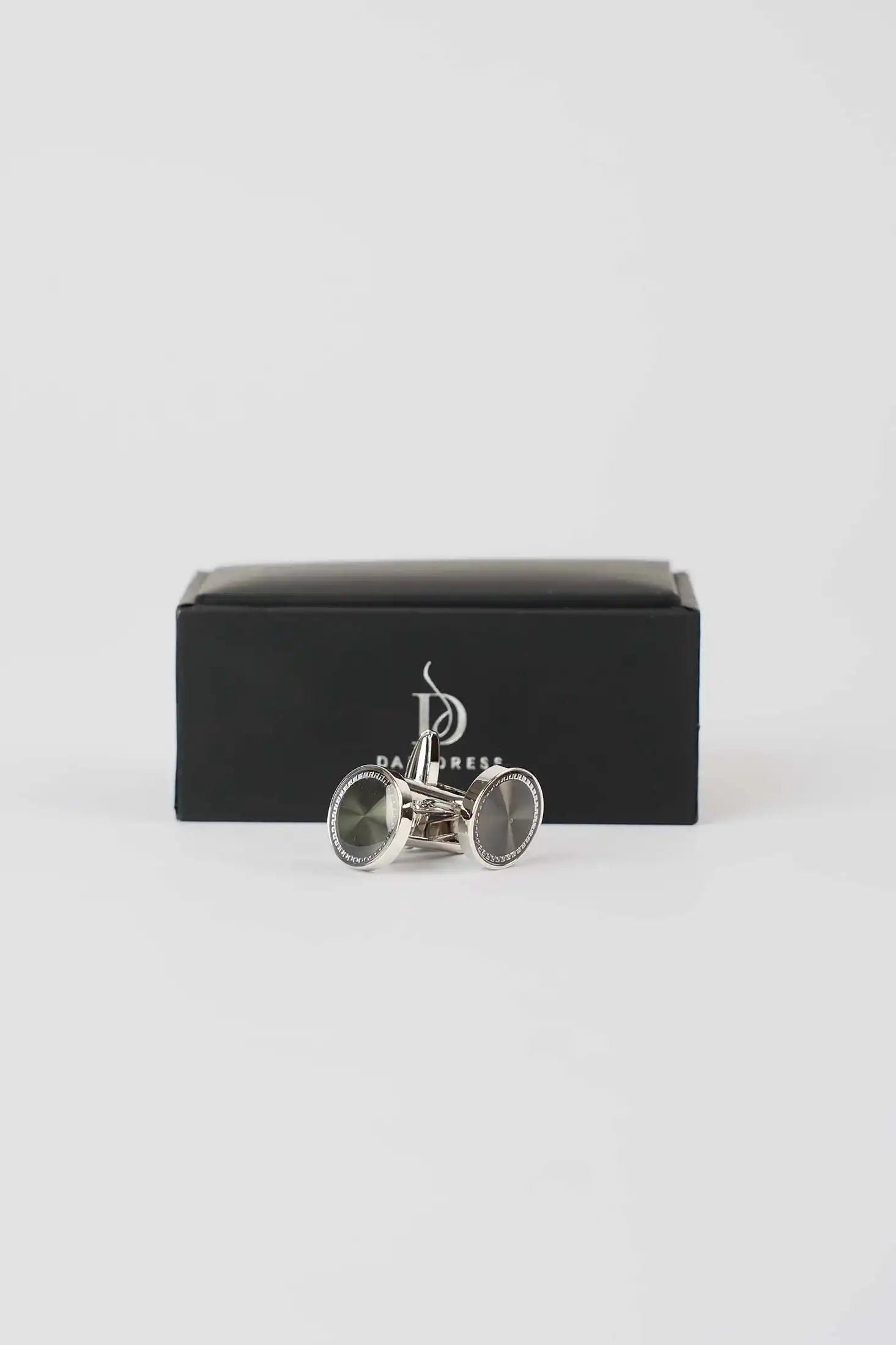 Elegant Round Silver Cufflinks