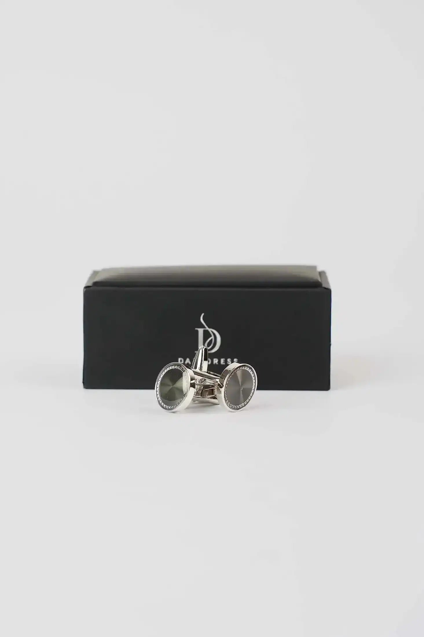 Elegant Round Silver Cufflinks