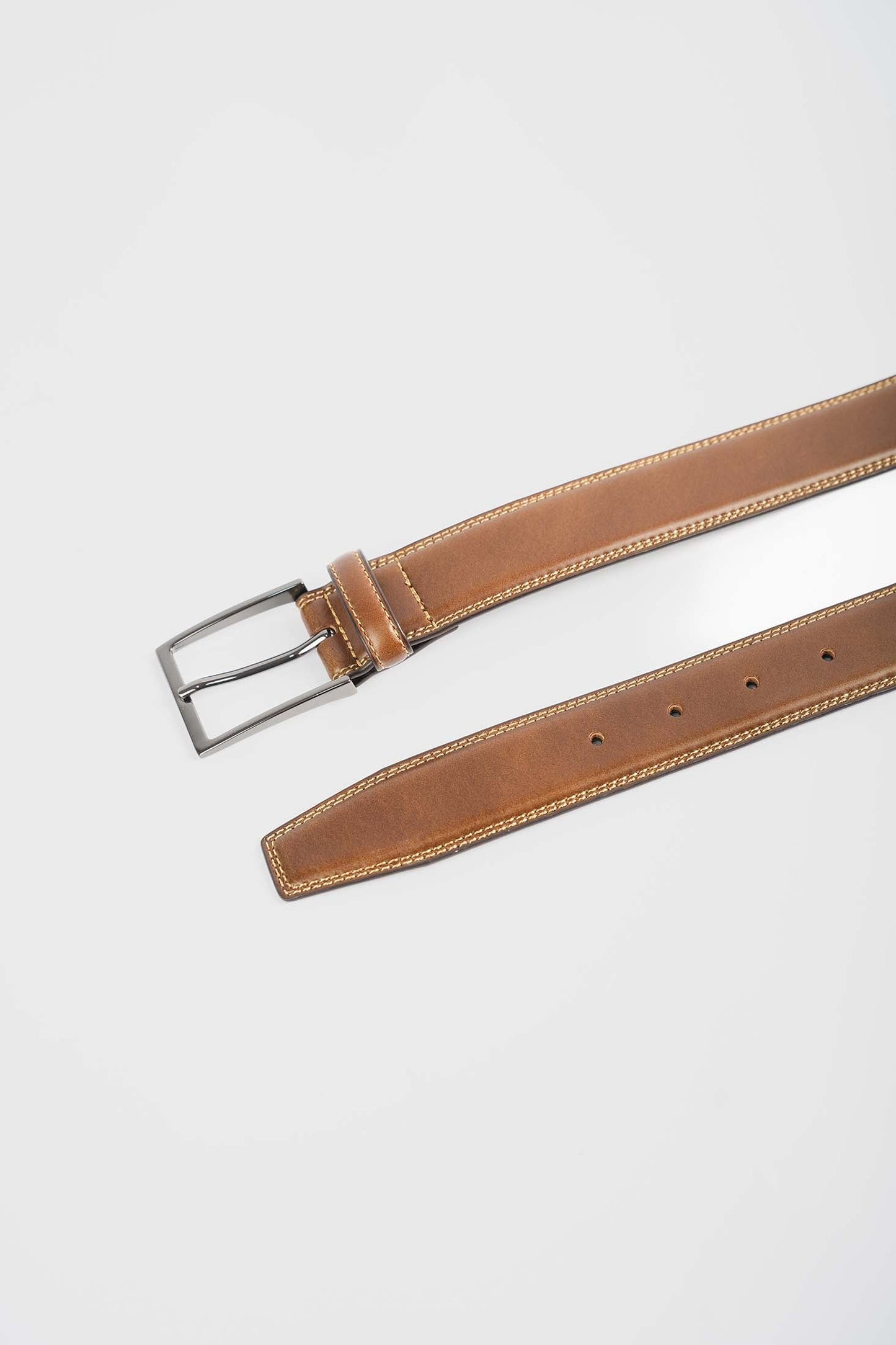 Premium Genuine Leather Belt with Stitched Detailing