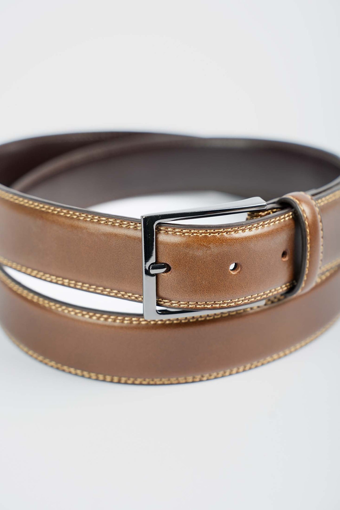 Premium Genuine Leather Belt with Stitched Detailing