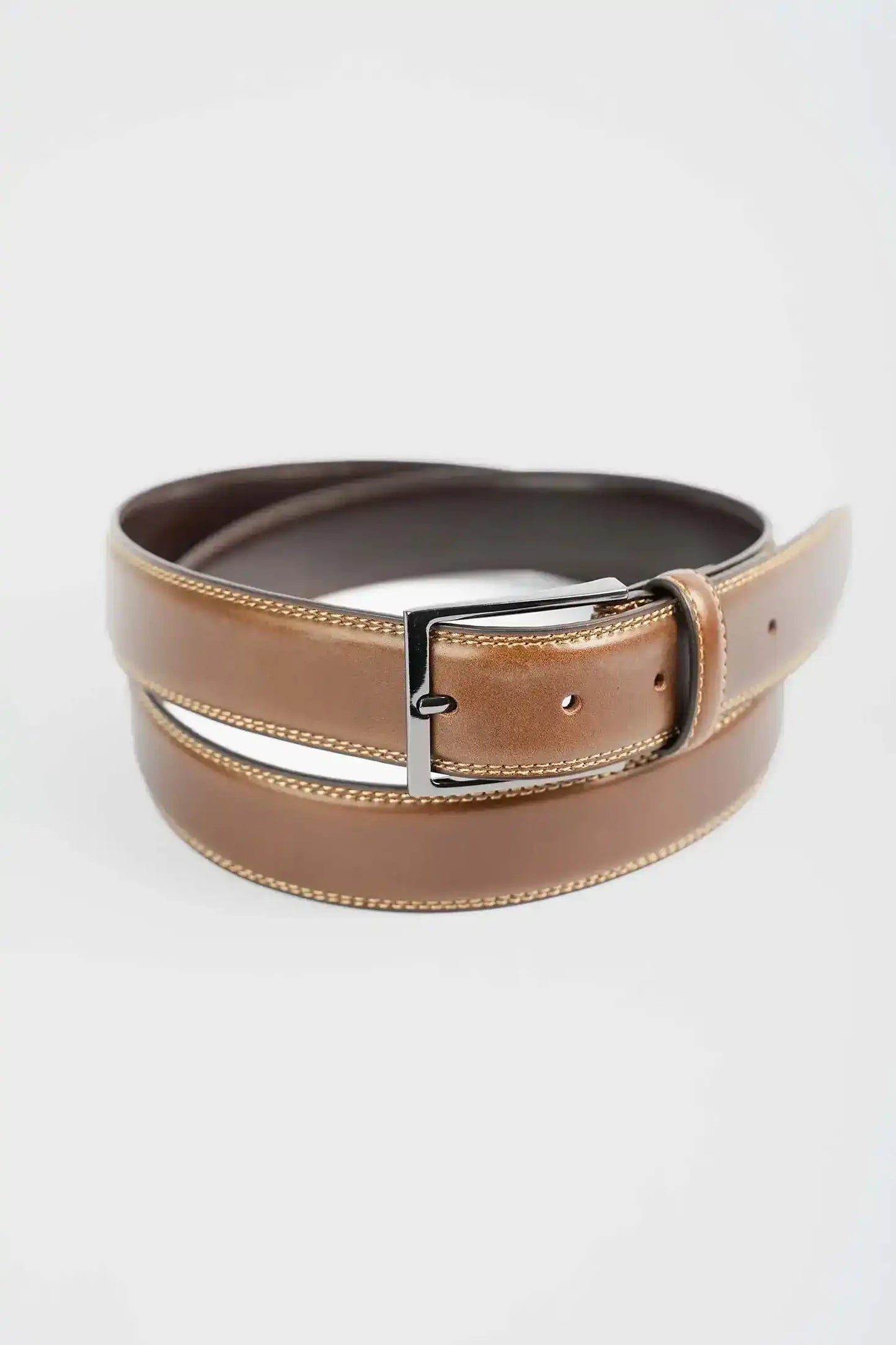 Premium Genuine Leather Belt with Stitched Detailing