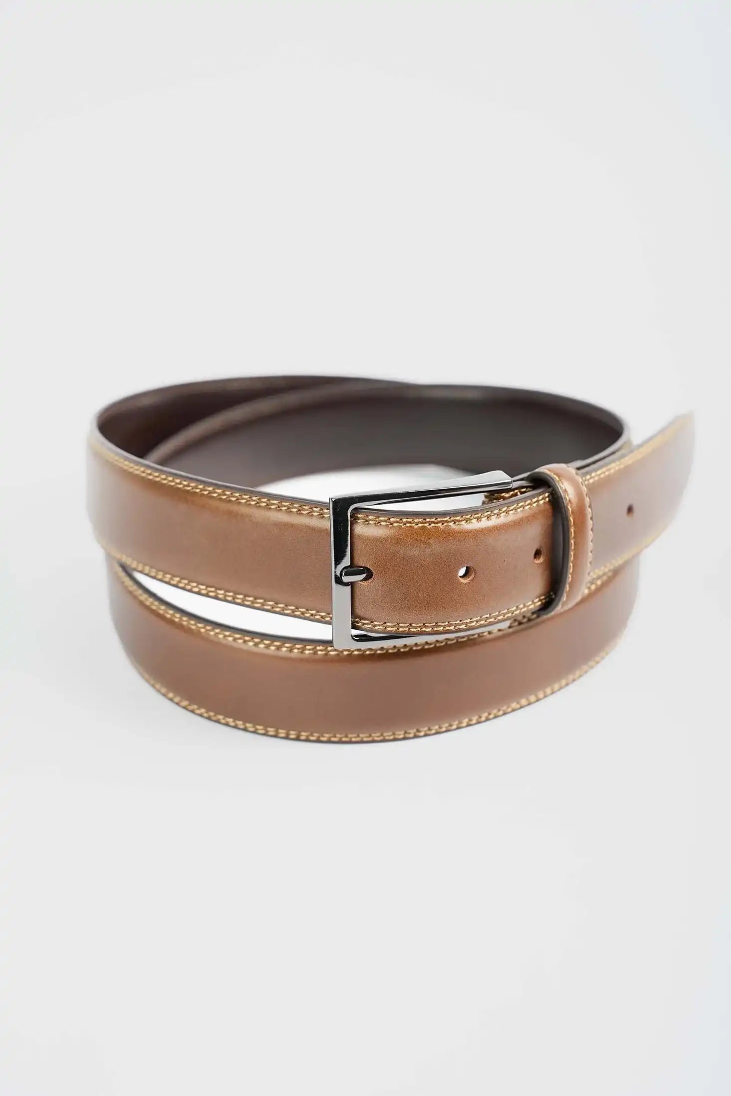 Premium Genuine Leather Belt with Stitched Detailing
