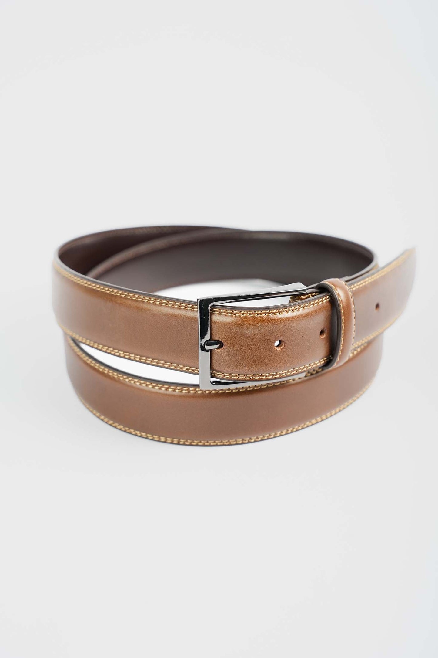Premium Genuine Leather Belt with Stitched Detailing