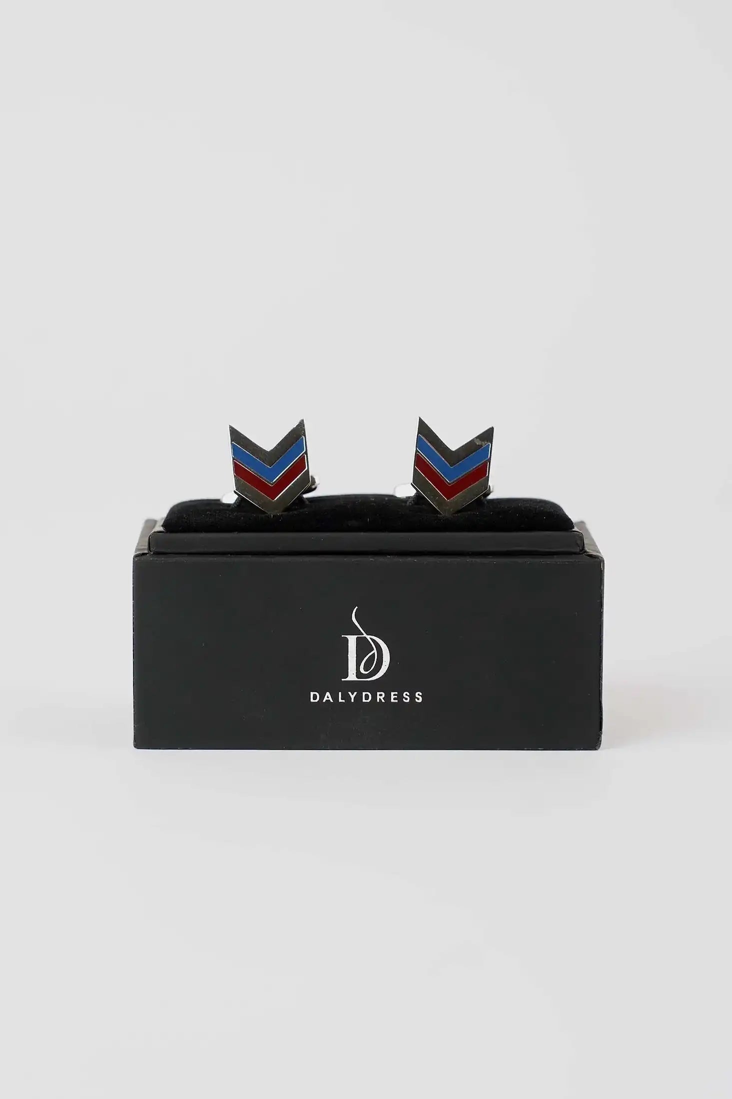 Chevron Enamel Zinc-Alloy Cufflinks