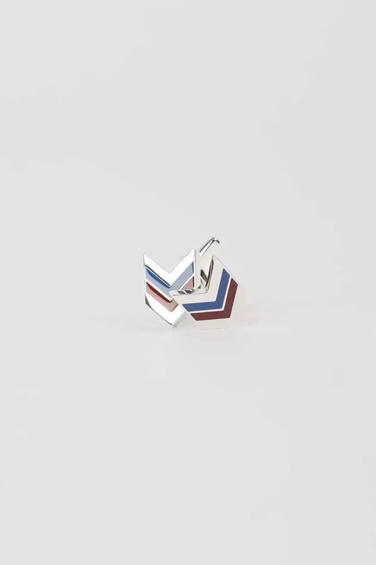 Chevron Enamel Zinc-Alloy Cufflinks