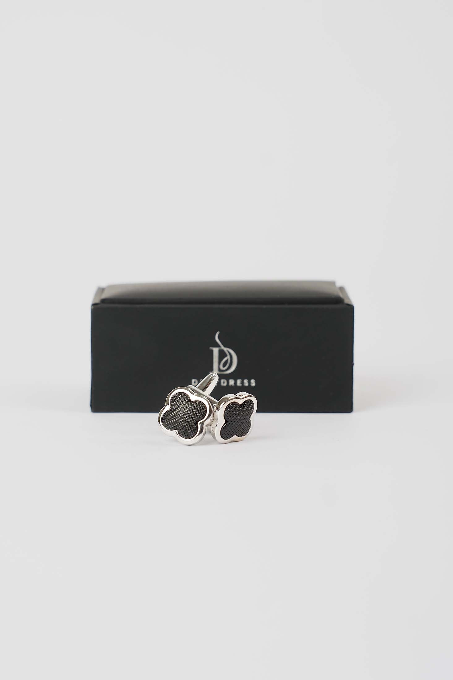 Textured Clover-Shaped Cufflinks