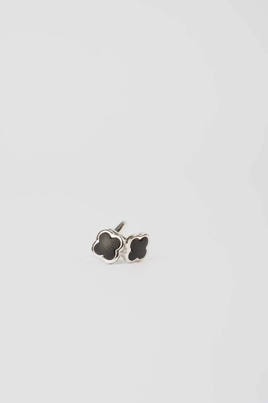Textured Clover-Shaped Cufflinks