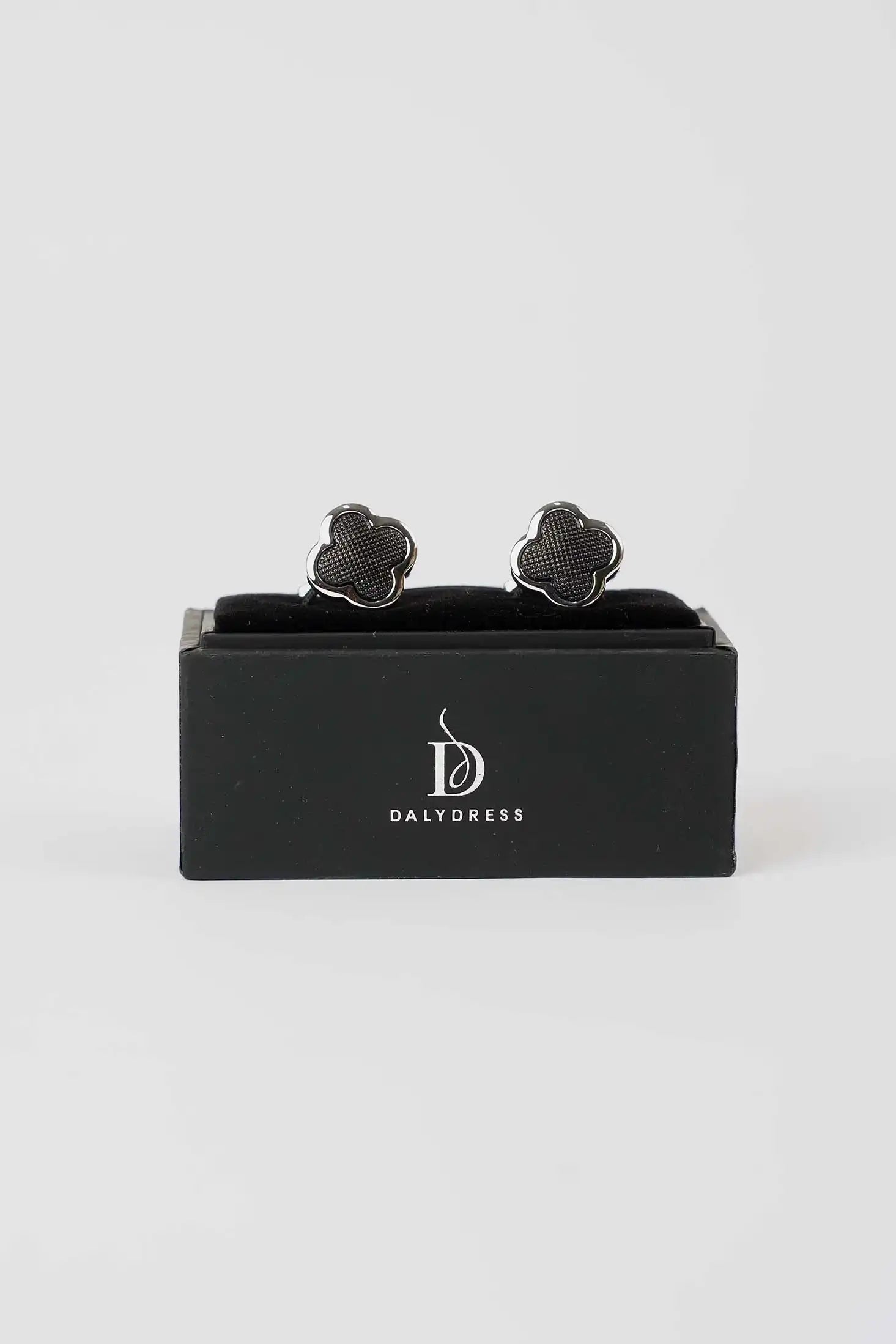 Textured Clover-Shaped Cufflinks