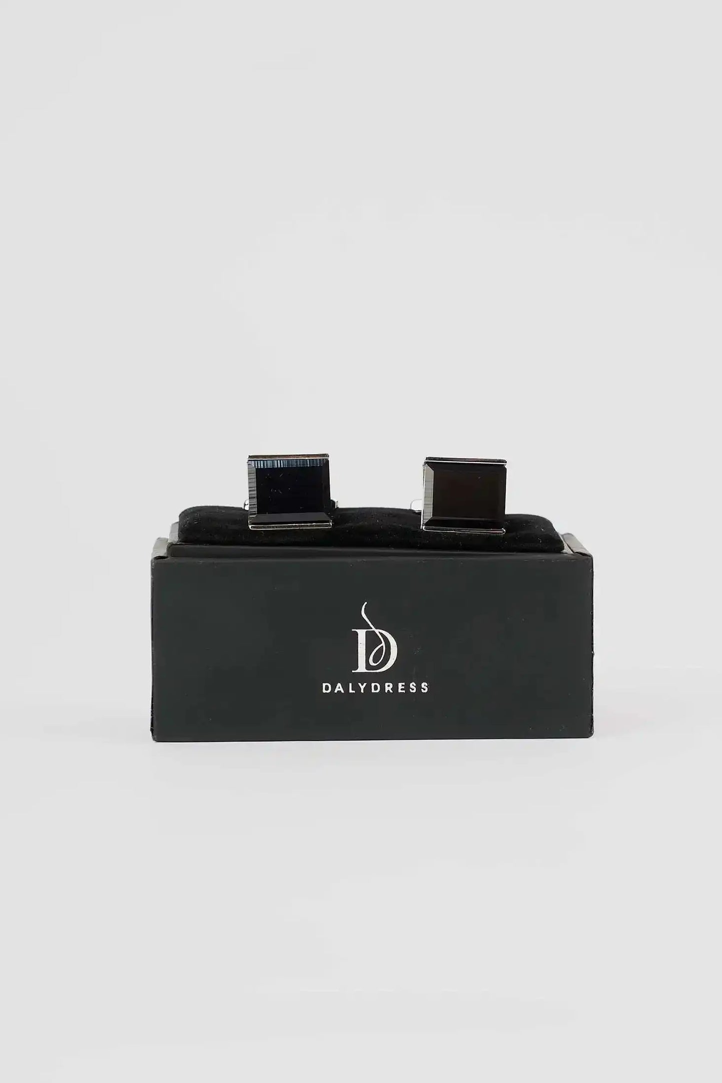 Elegant Black Rectangular Cufflinks