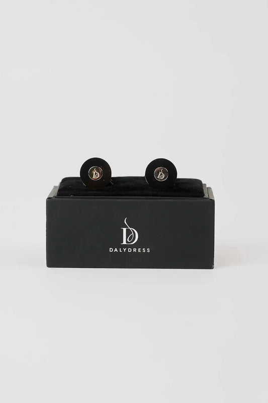 Refined Round Enamel Cufflinks