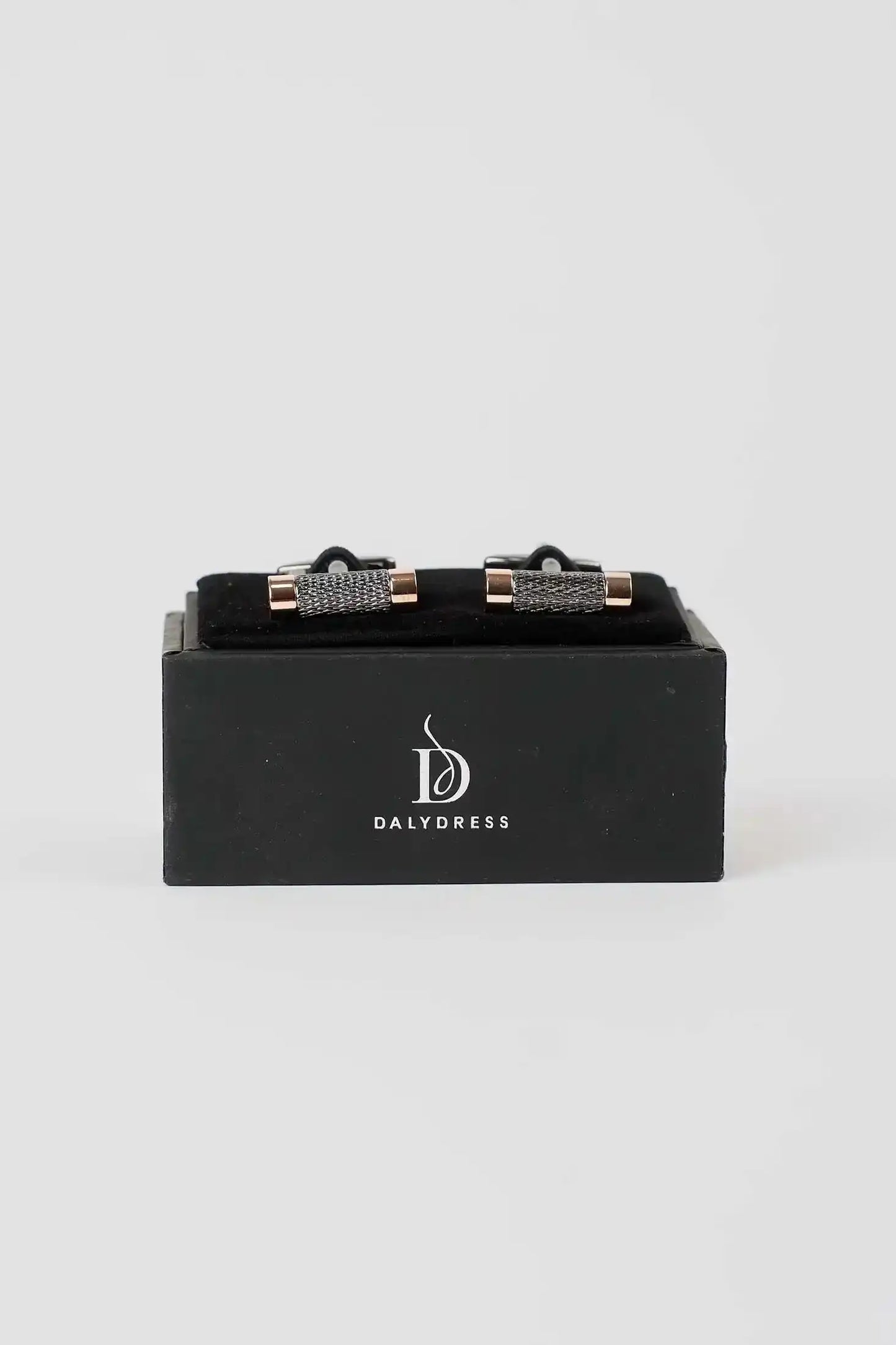 Textured Two-Tone Cylinder Cufflinks