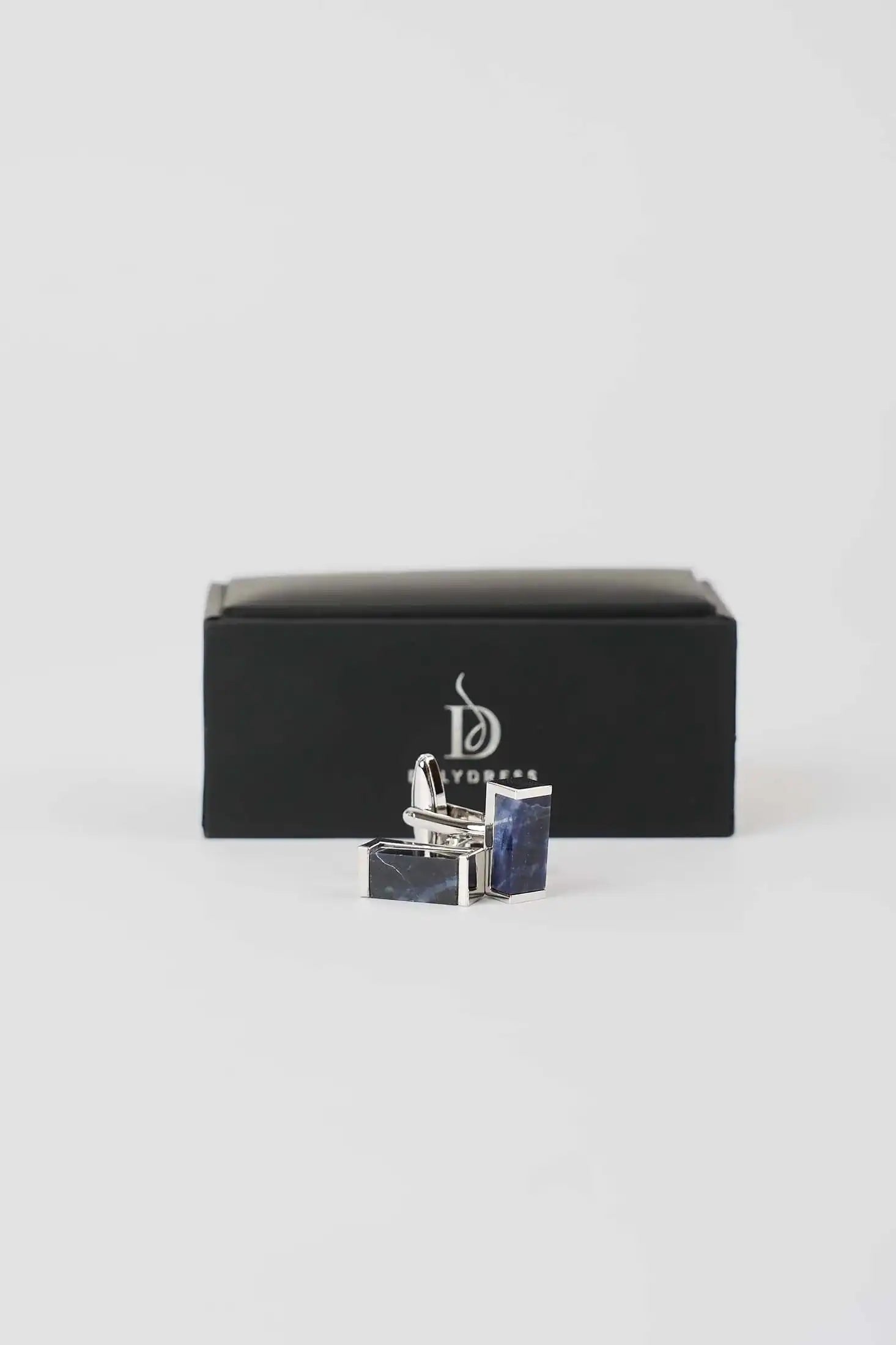 Rectangular Stone-Inlay Cufflinks