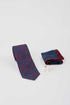 Patterned Tie, Square Cufflink & Solid Hanky Set