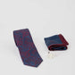 Patterned Tie, Square Cufflink & Solid Hanky Set