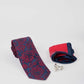 Patterned Tie, Metal Cufflink & Solid Hanky Classic Set
