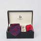 Patterned Tie, Metal Cufflink & Solid Hanky Classic Set
