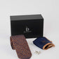 Paisley Silk Tie, Metal Cufflink & Solid Hanky Set