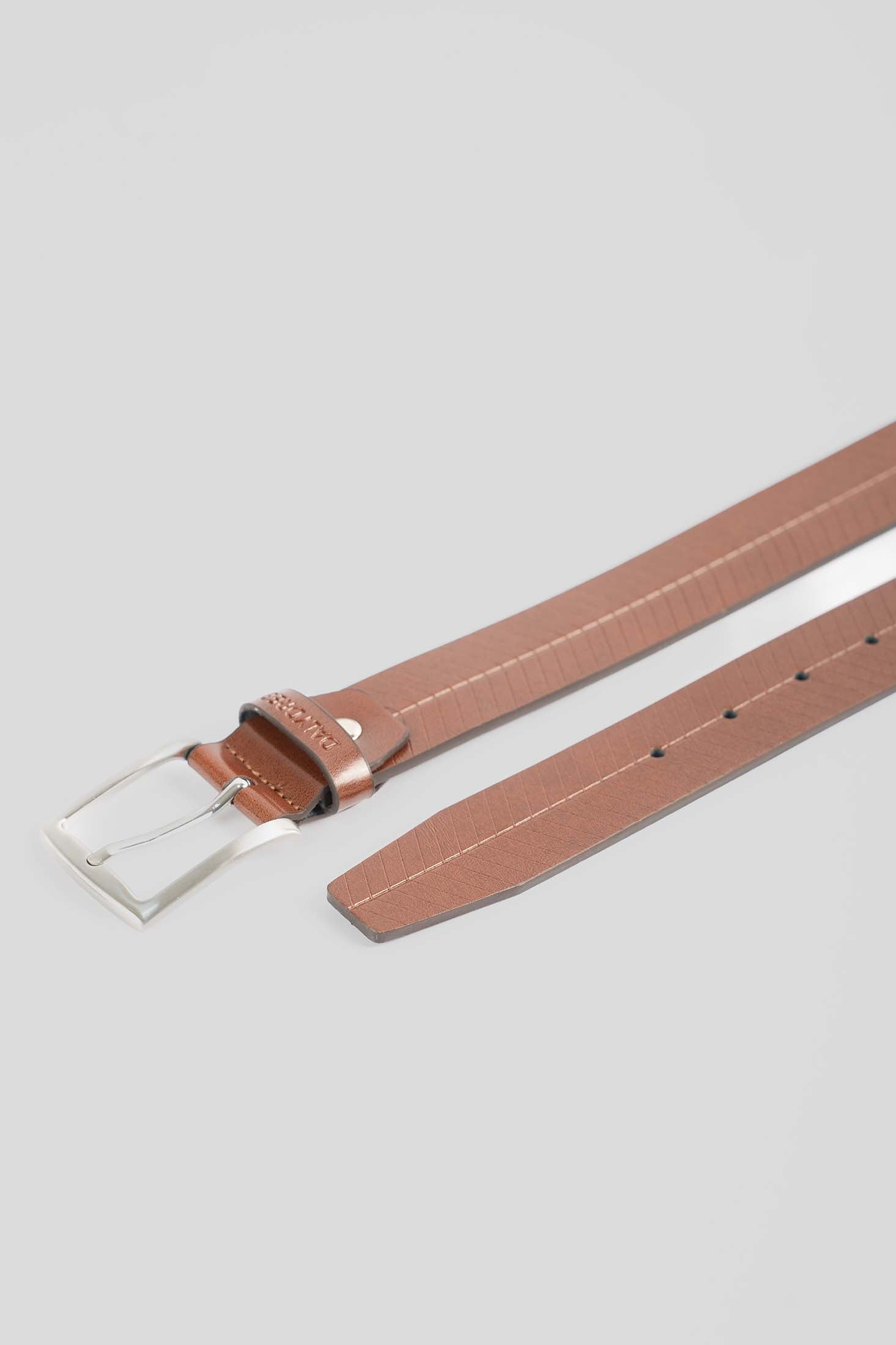 Textured Chevron Genuine Leather Belt