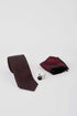Paisley Silk Tie, Circular Cufflink & Solid Hanky Set