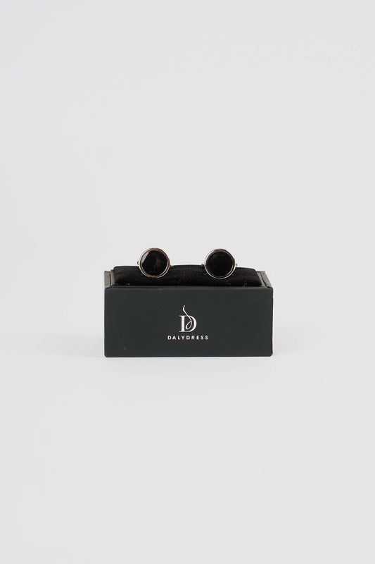 Polished Round Enamel Cufflinks