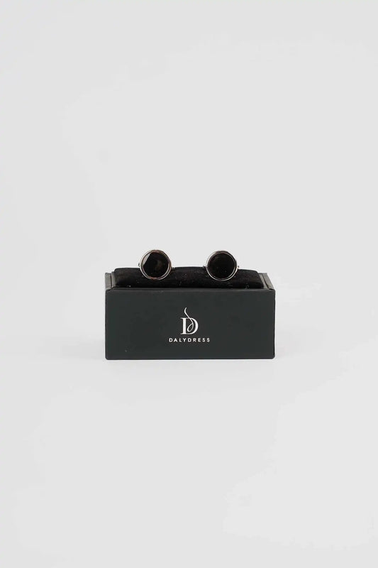 Polished Round Enamel Cufflinks