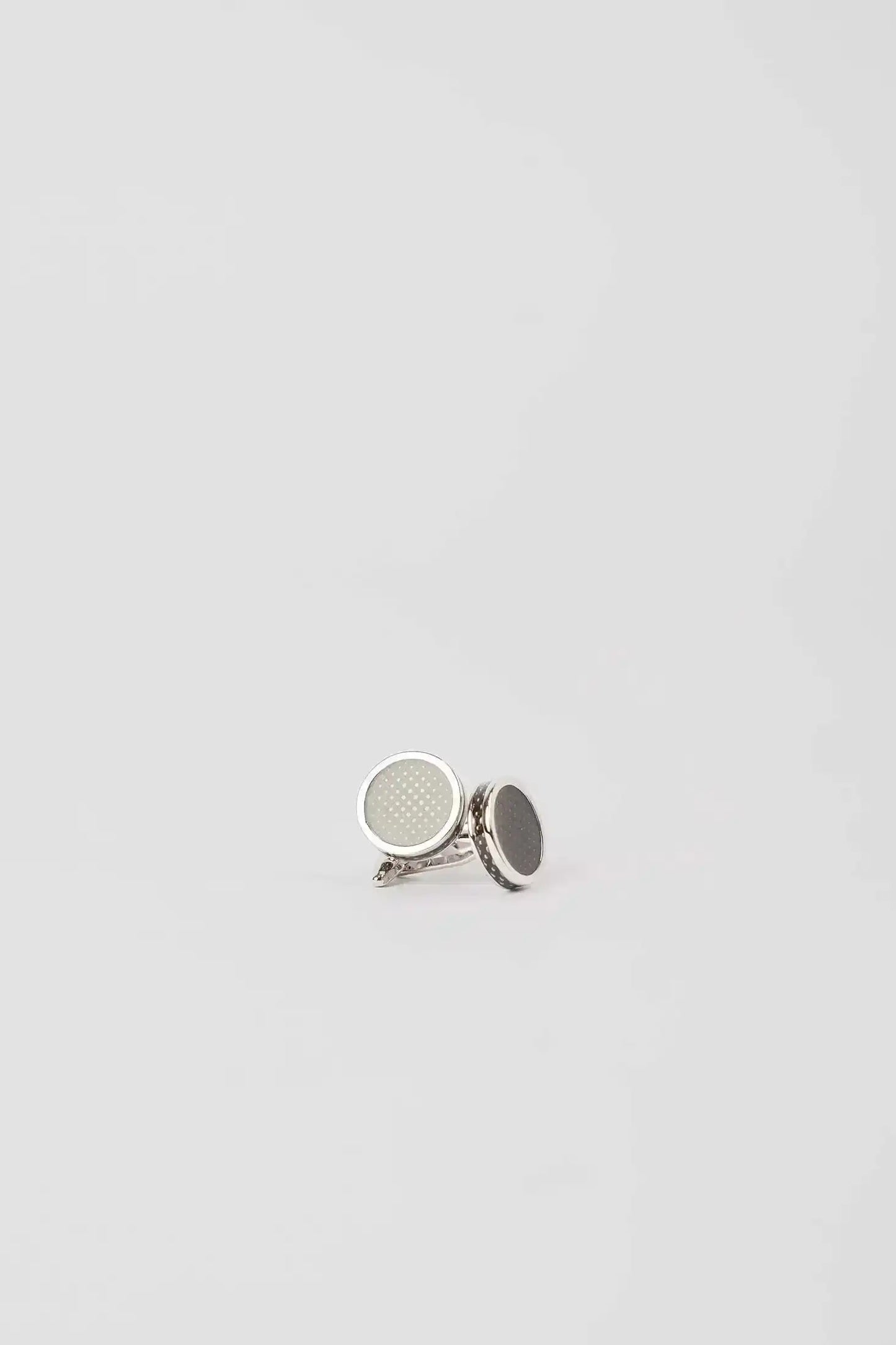 Premium Dual-Tone Textured Round Cufflinks