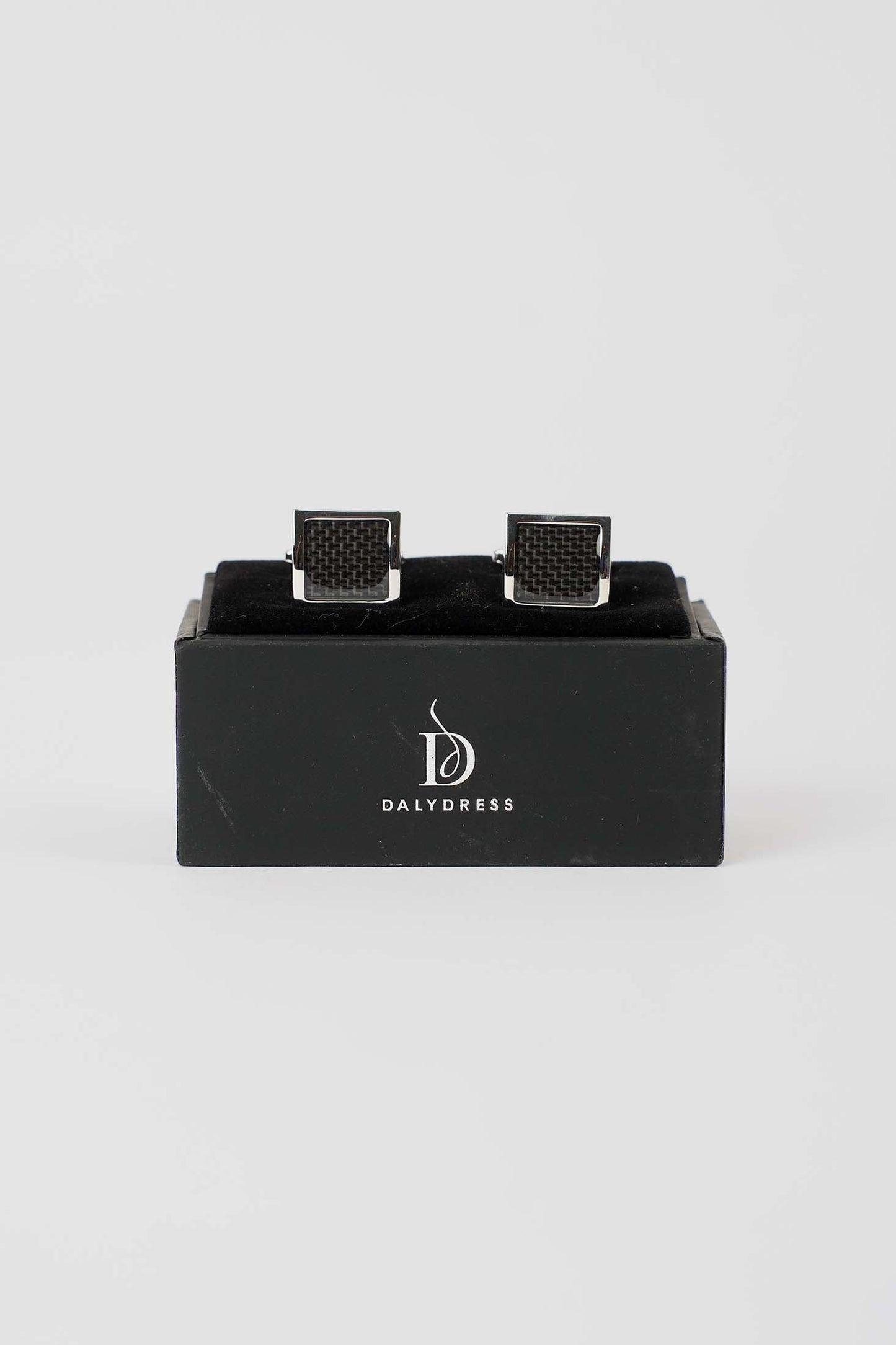 Sophisticated Carbon-Texture Square Cufflinks