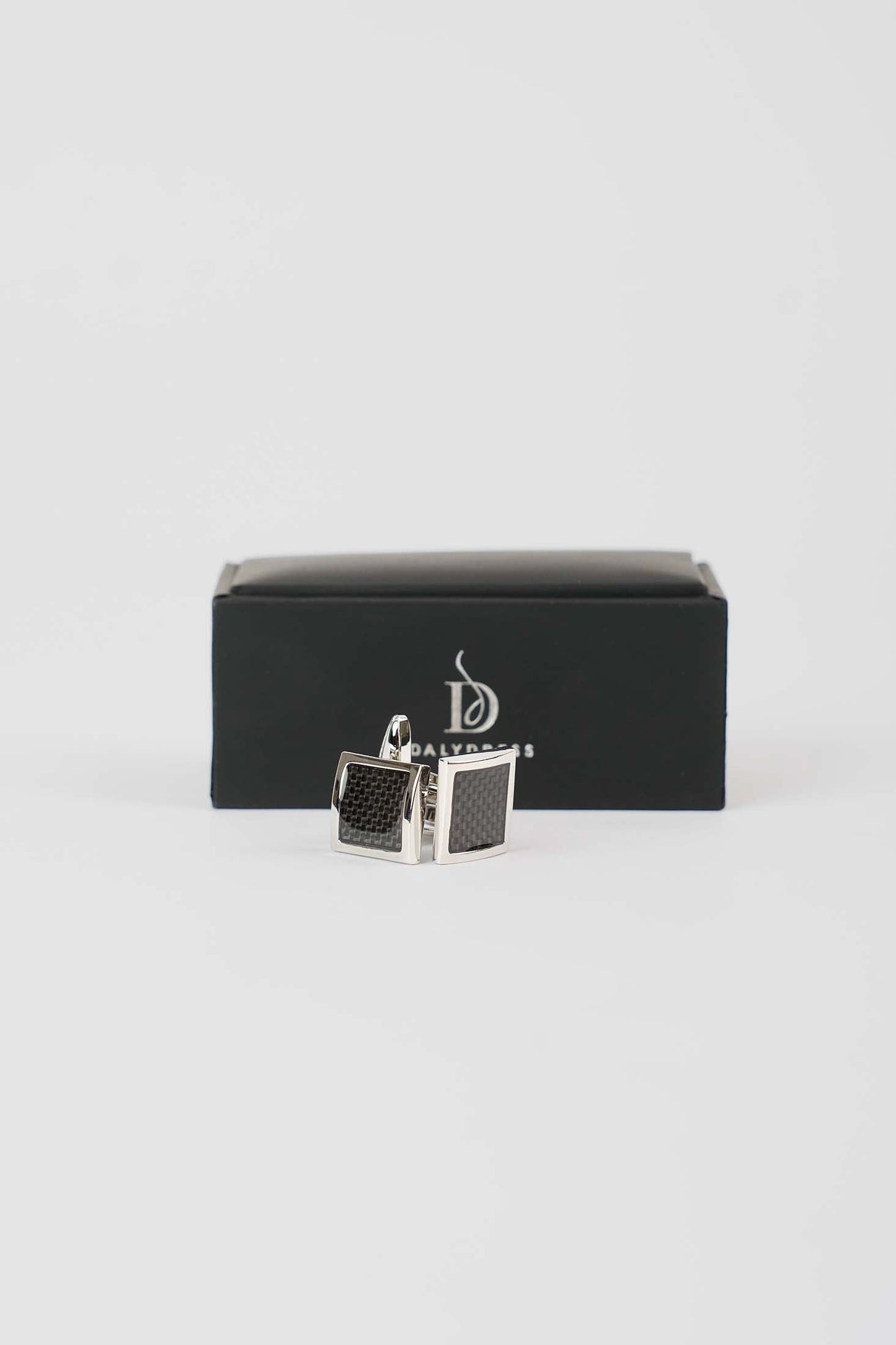 Sophisticated Carbon-Texture Square Cufflinks