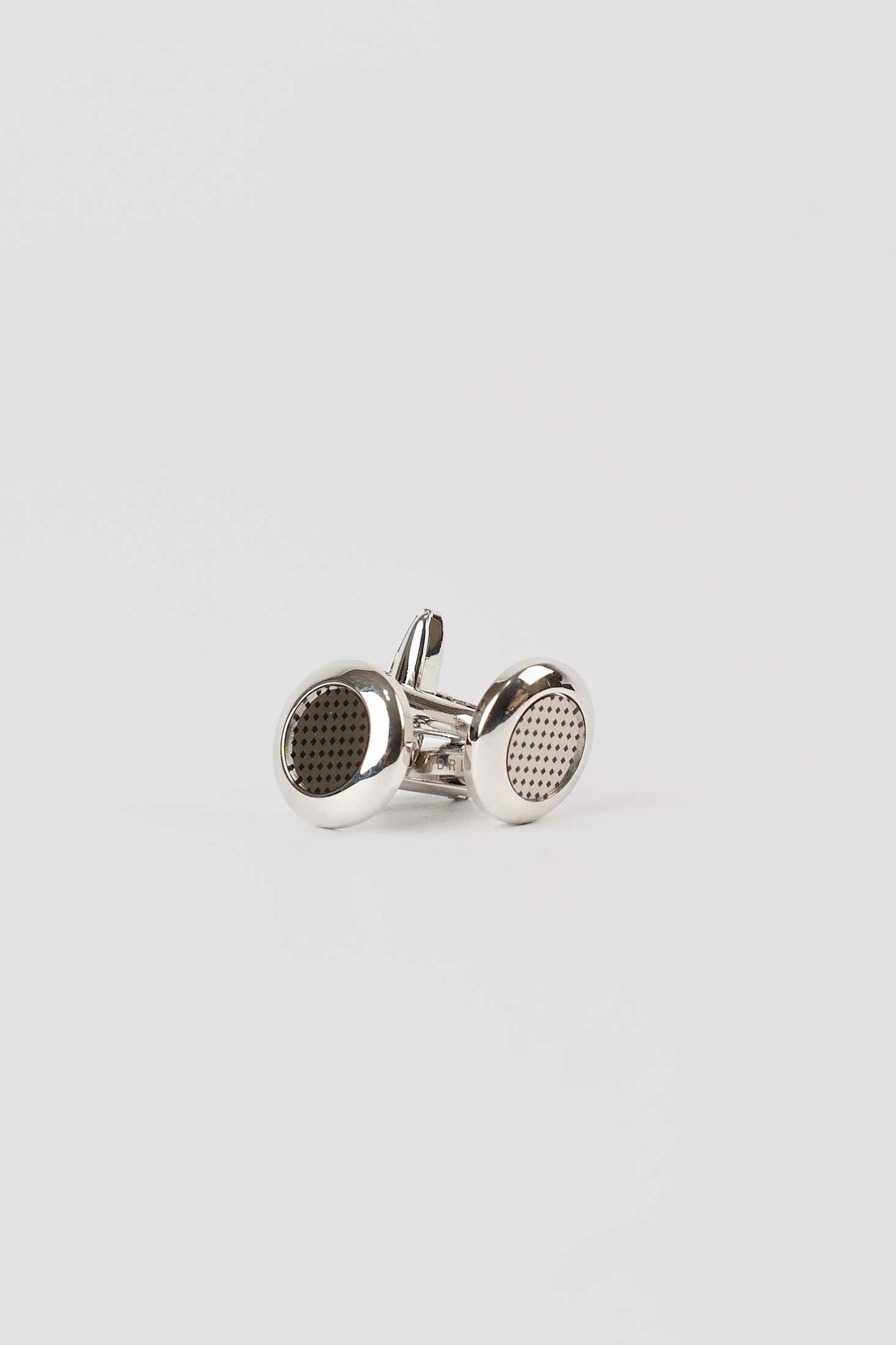 Premium Polished Round Cufflinks with Micro-Dot Center