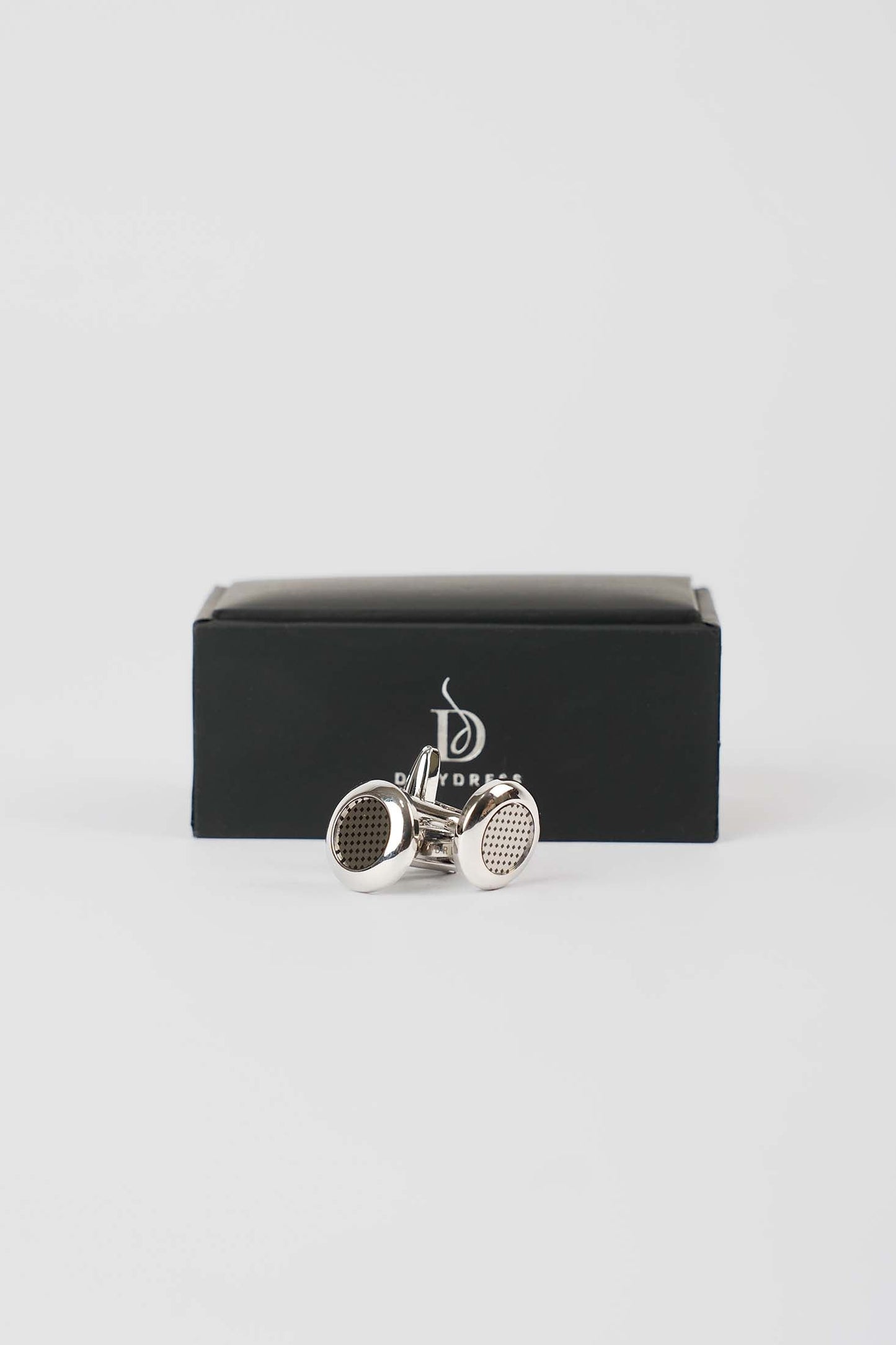 Premium Polished Round Cufflinks with Micro-Dot Center