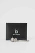 Textured Cufflink & Metal Tie Clip Set