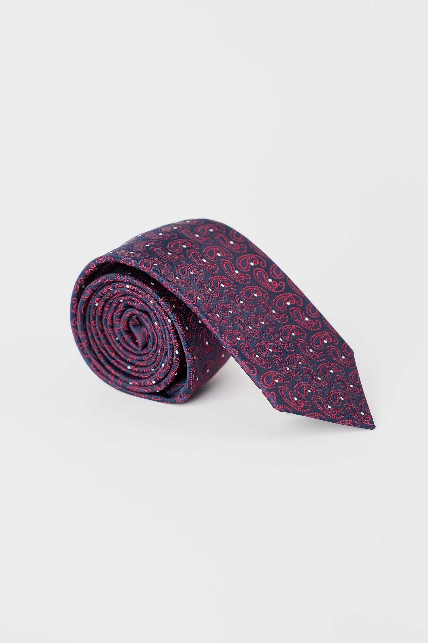 Elegant Tie with Paisley & Dots Pattern