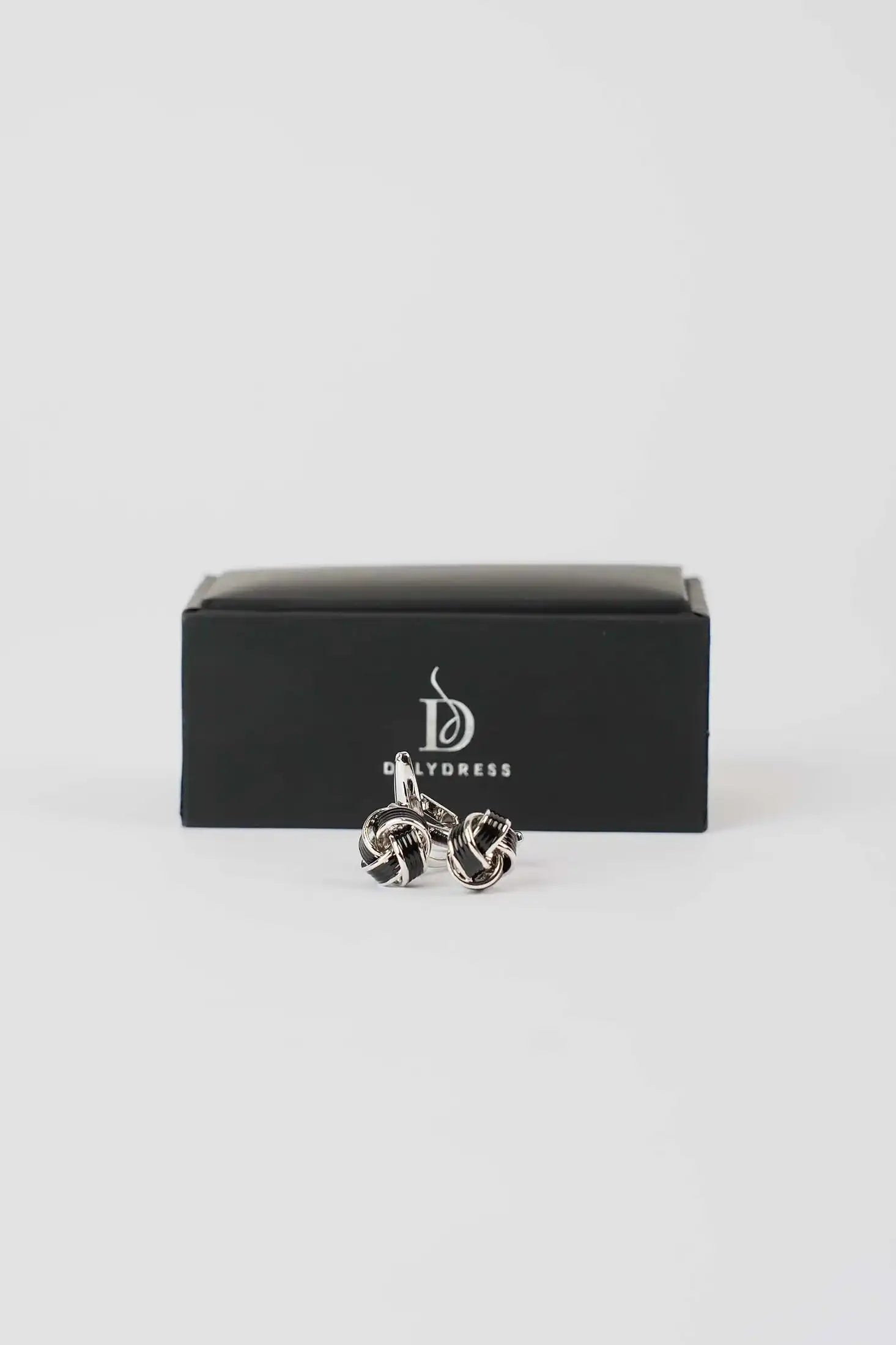 Polished Two-Tone Knot Cufflinks
