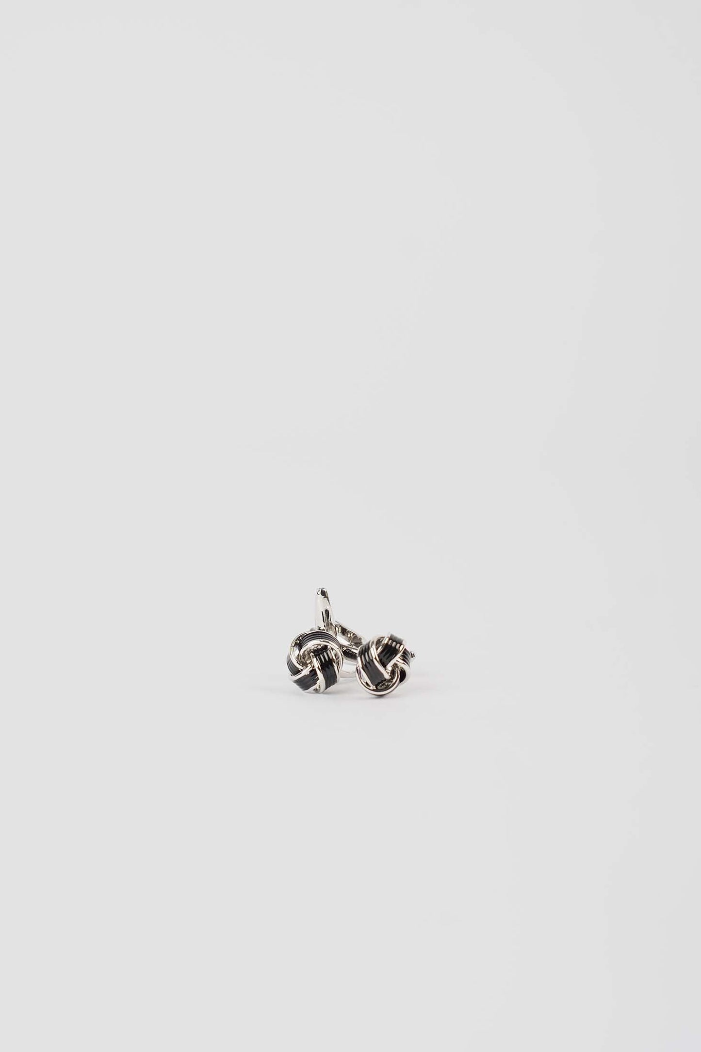 Polished Two-Tone Knot Cufflinks