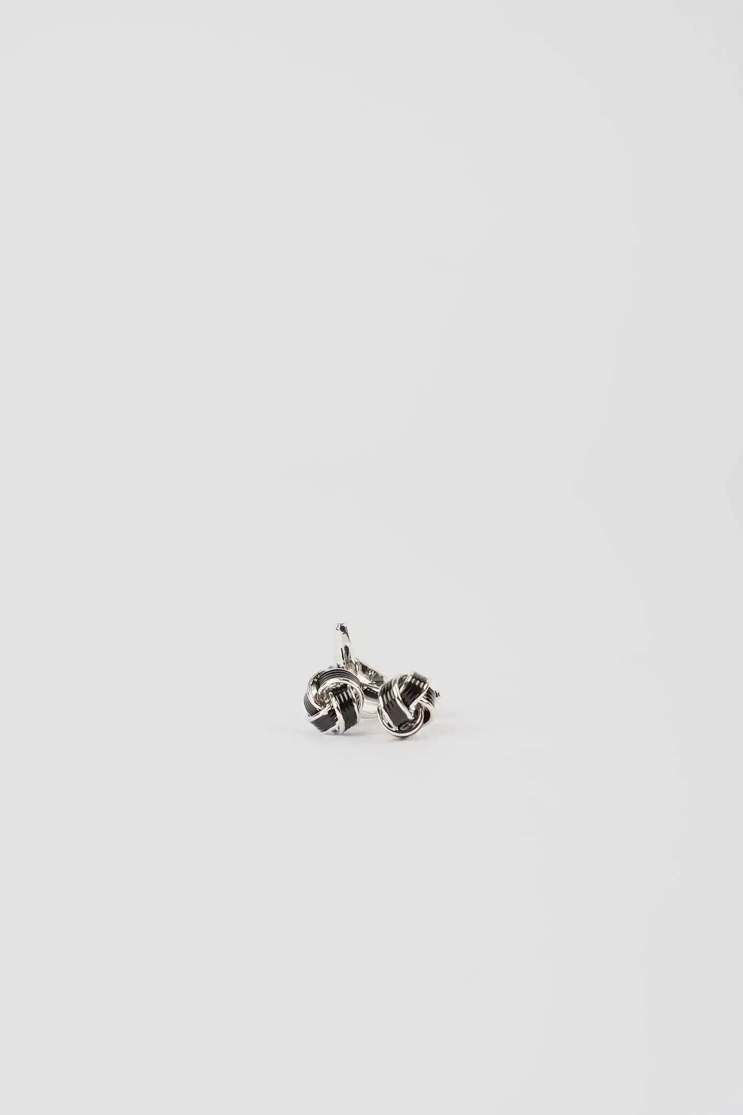 Polished Two-Tone Knot Cufflinks