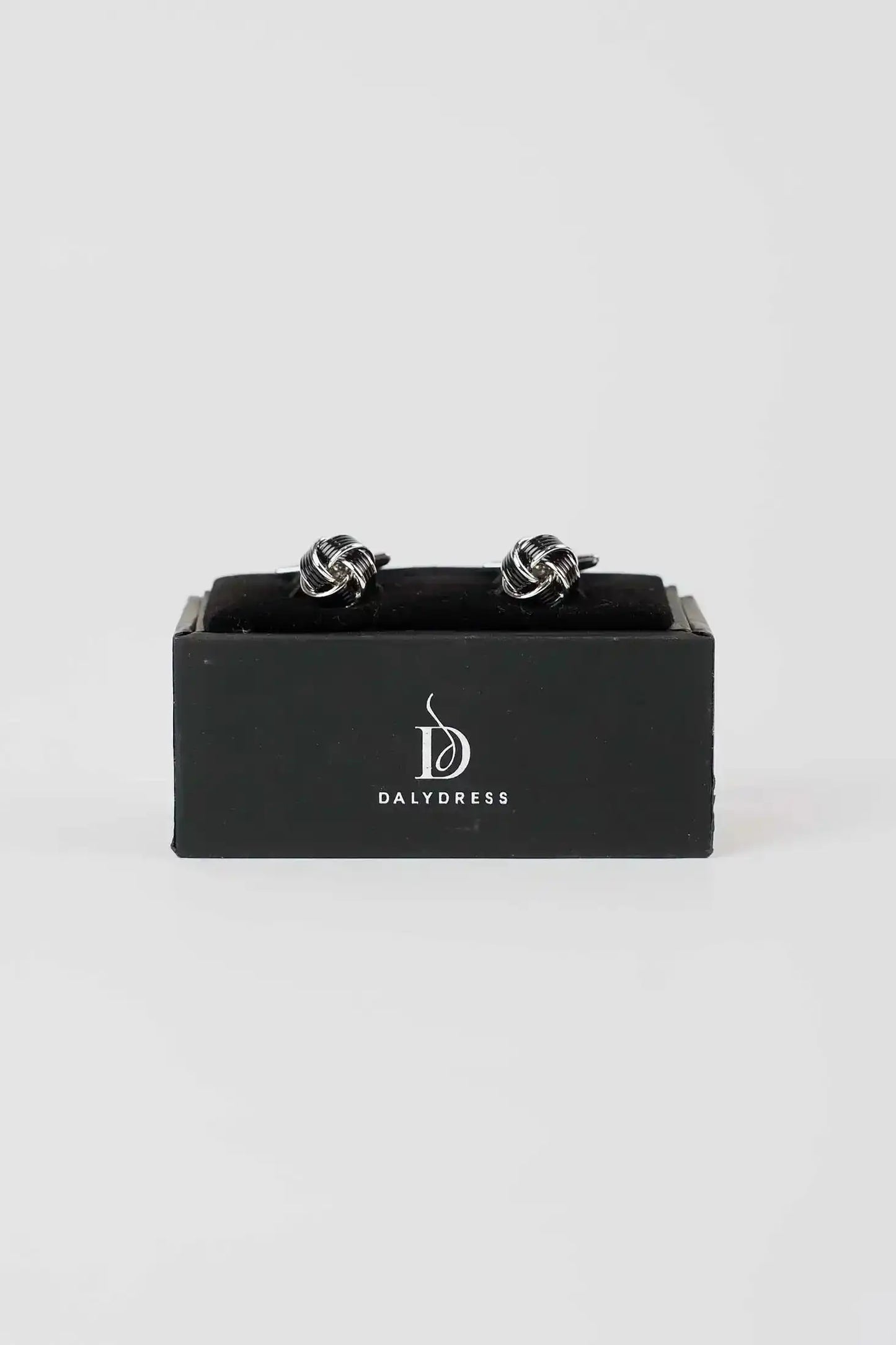 Polished Two-Tone Knot Cufflinks