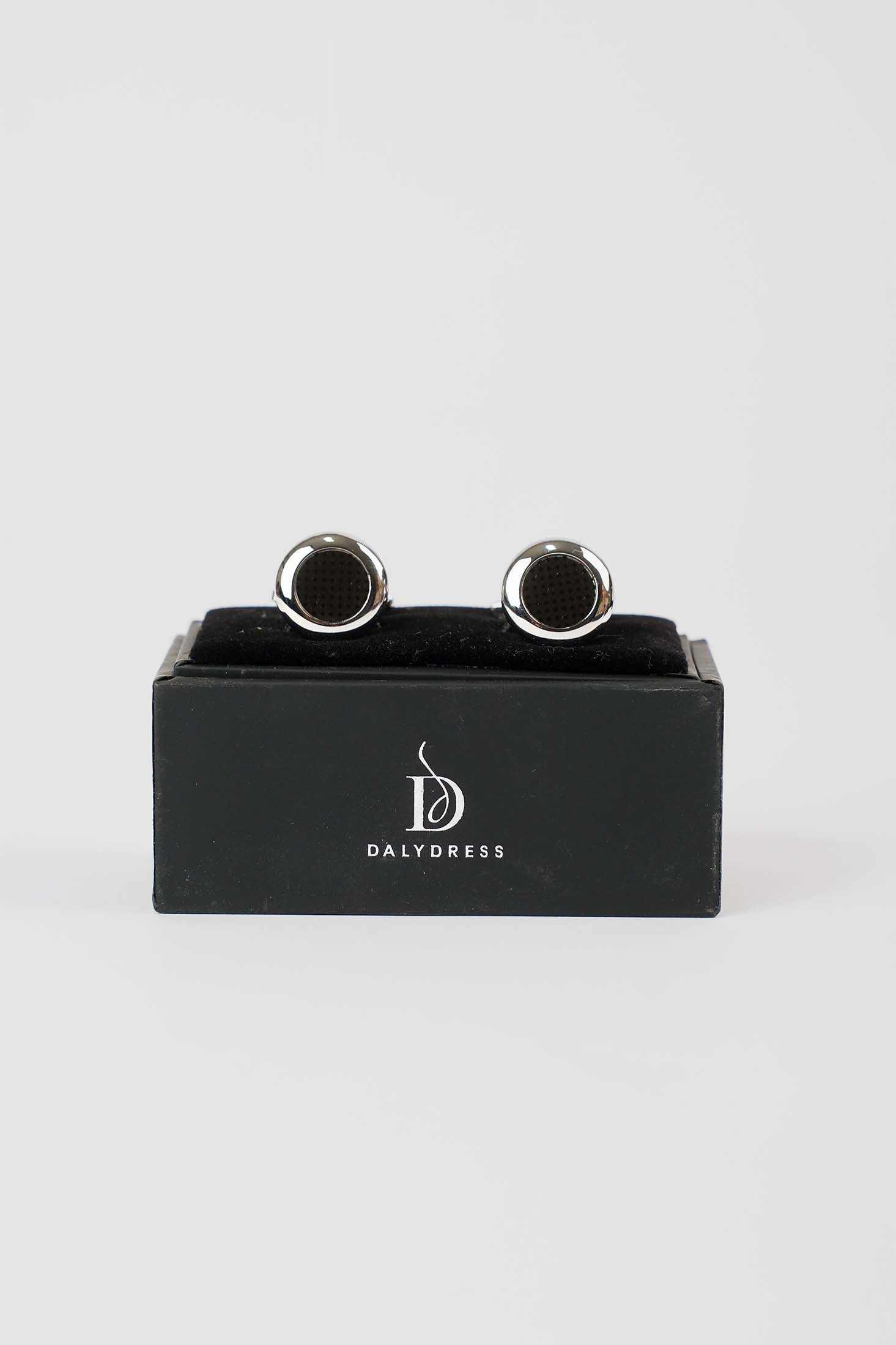 Polished Round Textured Cufflinks